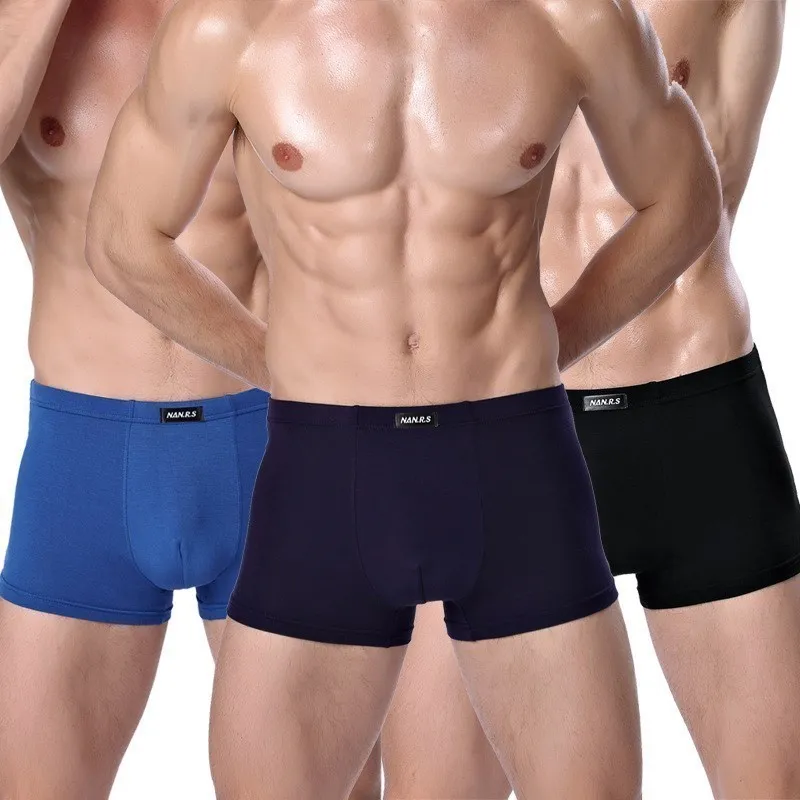 Male Panties Bamboo Fiber Men's Underwear Boxers Breathable Man trunk Boxer Men Solid Underpants Comfortable Brand Shorts 4PCS