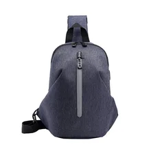 

2022 New Single Shoulder USB Chest Bag Men 's Small Backpack Messenger Business Waist Bag Reflective Anti Splash Oxford Cloth