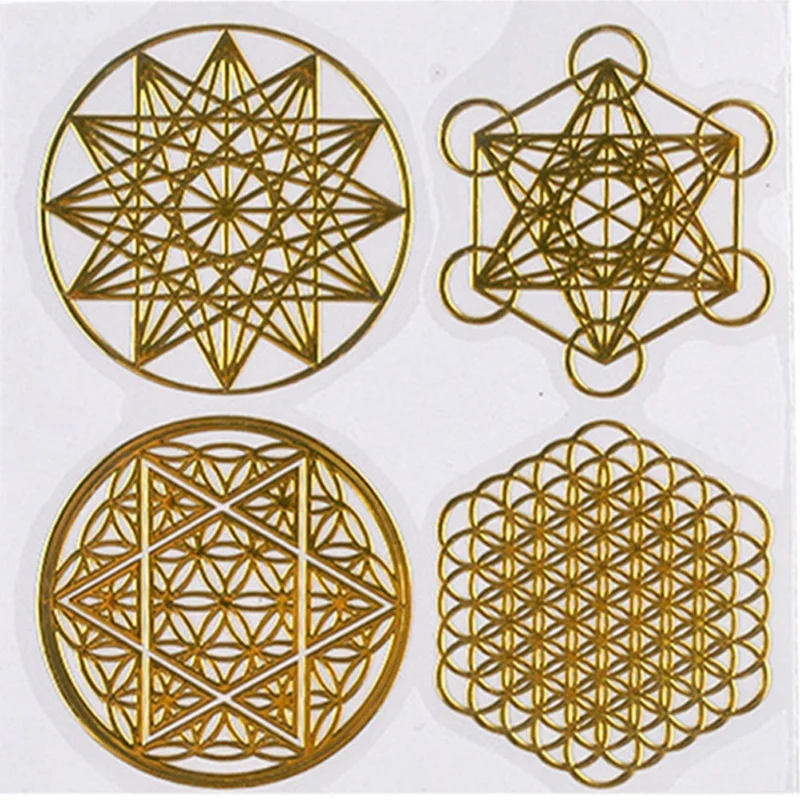 Wall Stickers Gas Pump Stickers Floor Stickers 16Pcs/Set Metal Energy Decor Sticker Flower Of Life