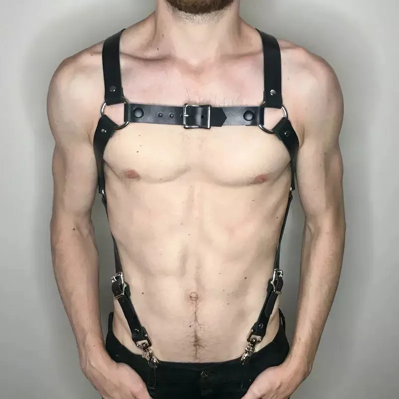 

Gay Rave Harness Men Body Chest Harness Bdsm Sword Belt Strap Punk Fetish Gay Rave Exotic Costumes For Sex Exotic Accessories