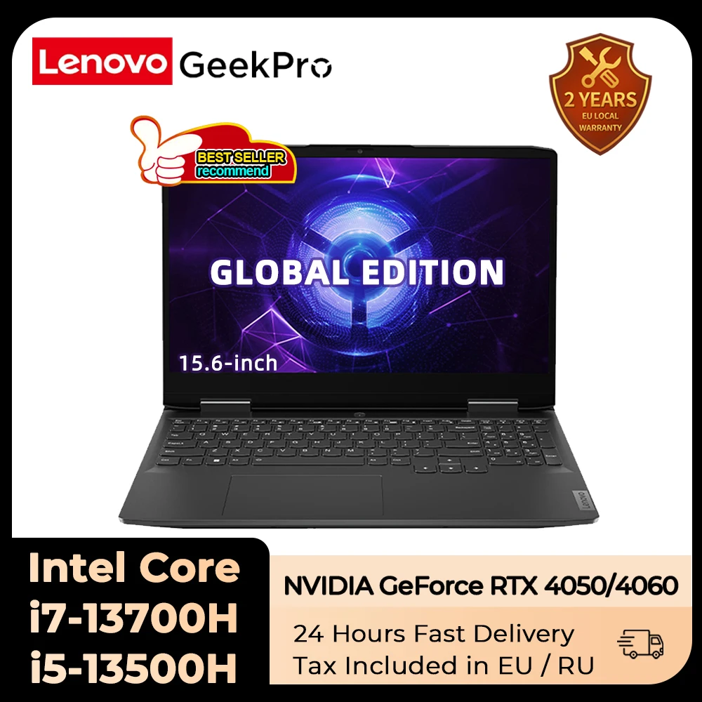 Lenovo Geekpro G5000 Laptop Da Gioco 13Th Gen Intel Core I7-13700H/32Gb/2Tb Ssd/Rtx 4060/4050 8Gb 15.6 Pollici Notebook Pc 2023 Nuovo