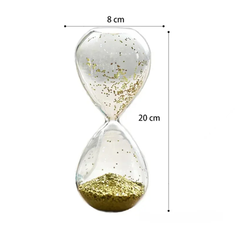 Creative Glass Hourglass Gold Sequin Hourglass Timer Gold Powder Desk Decoration Home Furnishings Gifts Birthday Gifts