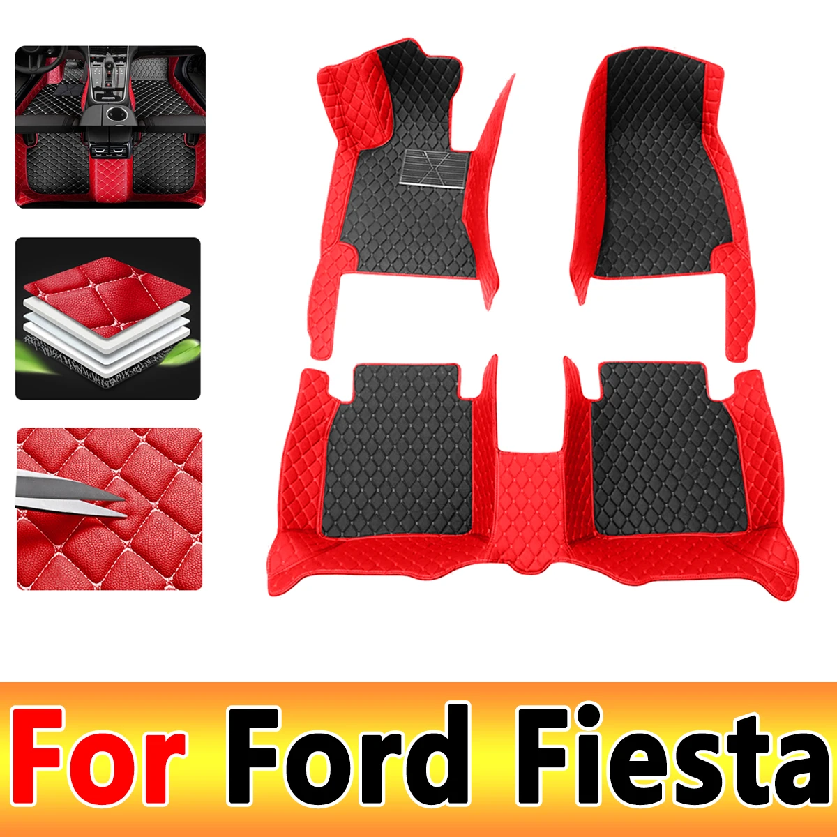 

Автомобильные коврики для Ford Fiesta 2016 2015 2014 2013 2012 2011 2010 2009 кожаные коврики автомобильные внутренние водонепроницаемые украшения