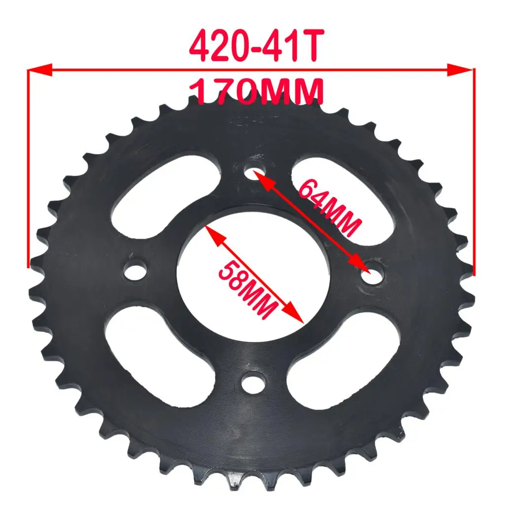 

420 Chain rear sprocket 41 tooth 58mm diameter for CRF50 XR50 Dirt Pit Bike motorcycle Motocross 420 gear Fit 10inch rear wheel