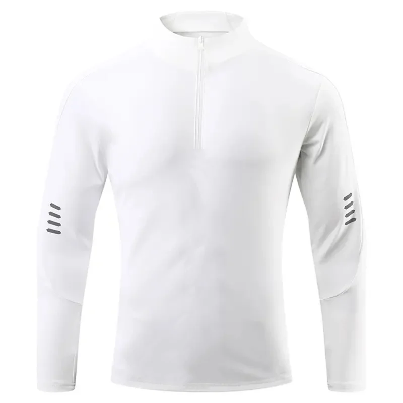 thumbnail image 1 of Camisas deportivas de compresión para hombre, camisetas con cuello levantado y media cremallera, sudadera ajustada para gimnasio, Top para correr, camisetas de Fitness, camisetas de secado rápido, 1 of 5