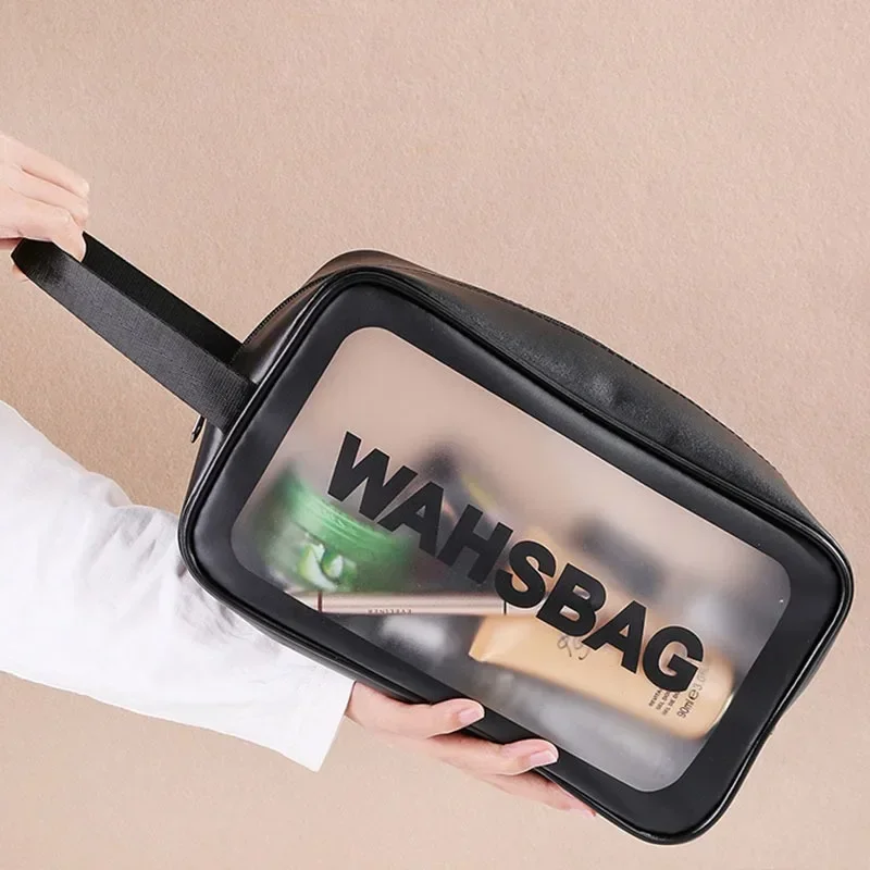 Black//White/pink Transparent Portable Women Travel Wash Bag Waterproof Makeup Storage Pouch Large Capacity Cosmetic Organizer 2