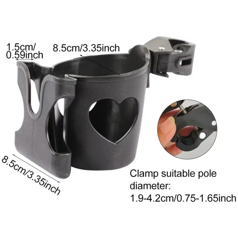 Stroller Cup Holder Phone Holder 2-in-1 Stroller Phone Milk Bottle Pram Pushchair Wheelchair Accessories