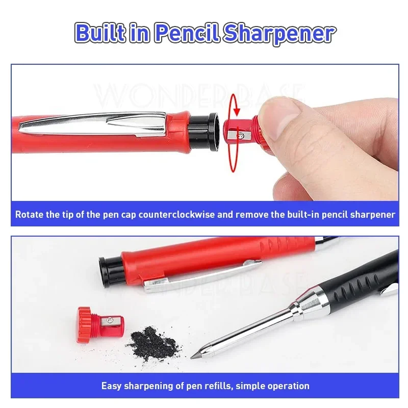 Carpenter Pencil 5 Colors 40mm Long Head For Woodworking Construction