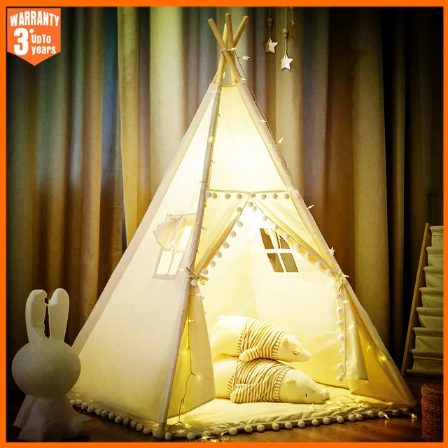 Tente tipi portable pour enfants, maison de jeu, wigwam pour