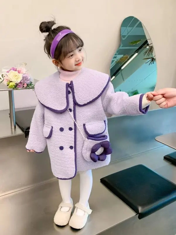 Kids Casual Coat for Girls Clothes Autumn Winter New Toddler Long Sleeve Coat Outwear Fashion Children