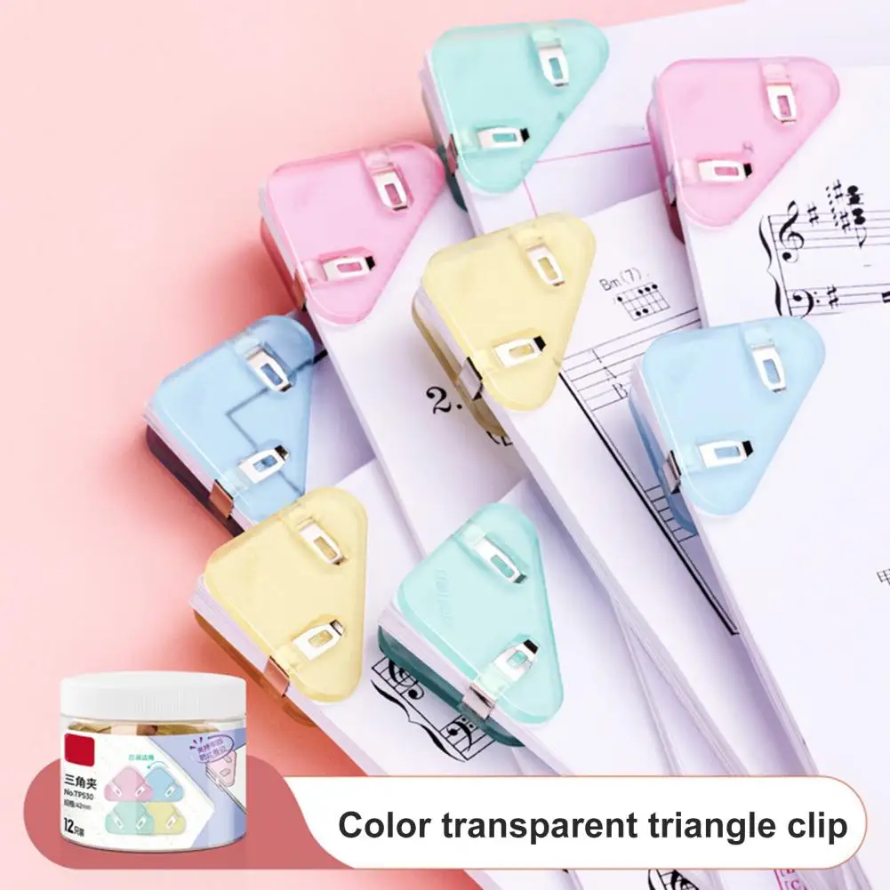 

Mini Color Corner Clips Set Transparent & Solid Colorful Page Holder Paper Clip Clamp File Index Photo Office School Supplies