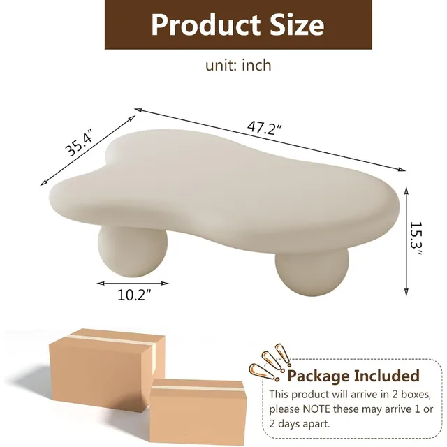 2386-7cdb47.jpg Modern CloudShape Coffee Table – Cream White Irregular Design for Living Rooms