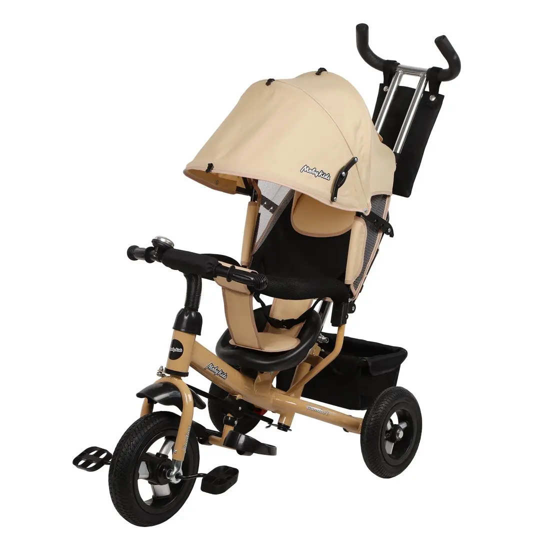 Велосипед Moby Kids 3-х колесный Comfort колеса 10&quot/8&quot AIR бежевый (641481) | Спорт и