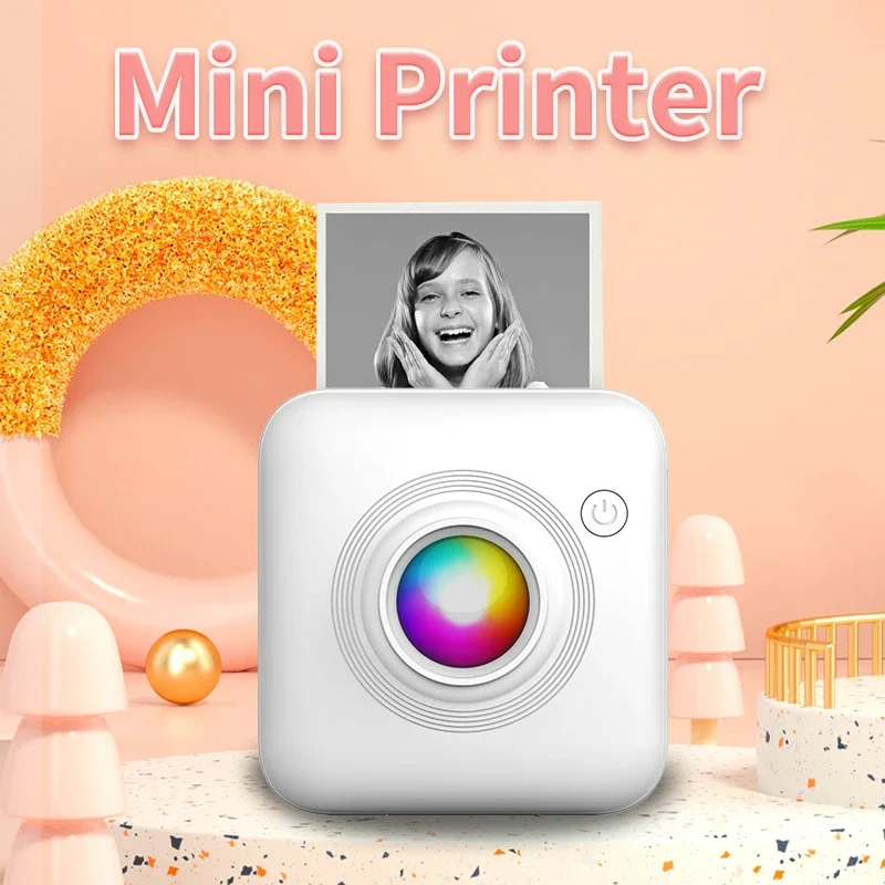 Mini Portable Printer Thermal Printer Self-adhesive Label Wireless Bluetooth Inkless Sticker Printing For Android IOS Cellphones portable printer