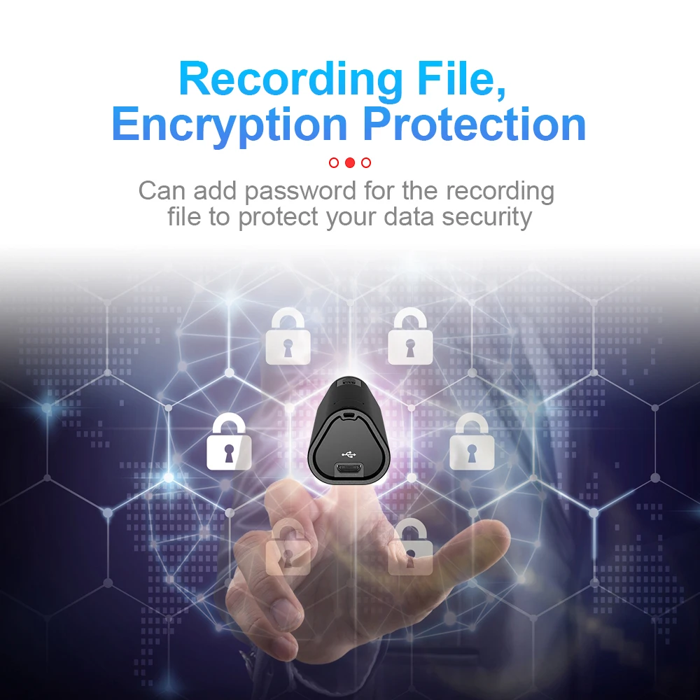 

2022 Encrypted Long-time Voice Recorder Mp3 Ai Intelligent High-definition Noise Reduction Remote Voice Control Voice Recorder