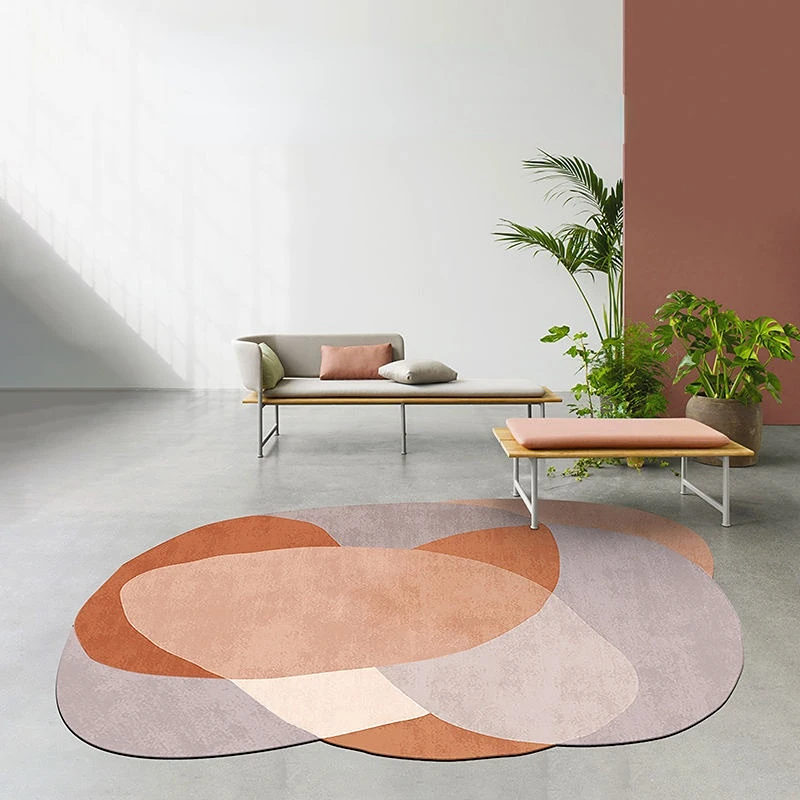Irregular Living Room Decorative Carpet Simple Bedroom Geometric Mat Creative Model Room Non-slip Rug Household Sofa Casual Rugs 3
