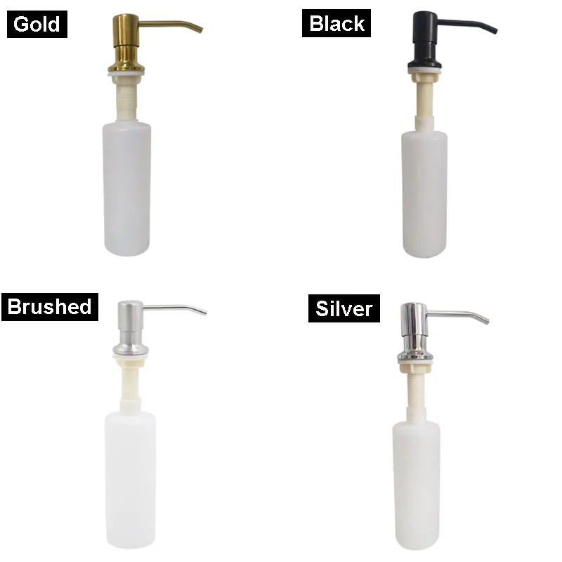 Kitchen Sink Liquid Soap Dispenser Pump 300ML Stainless Steel Liquid Soap Bottle Sink Mount Hand Pressure Soap Dispenser Bottle 4