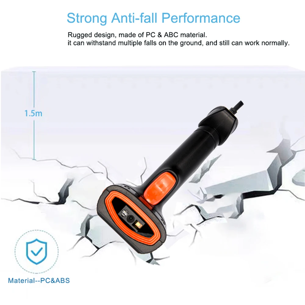 Barcode Scanner QR Barcode Reader Portable Bar code Scanner 2d Scanner Wired or Wireless or Bluetooth