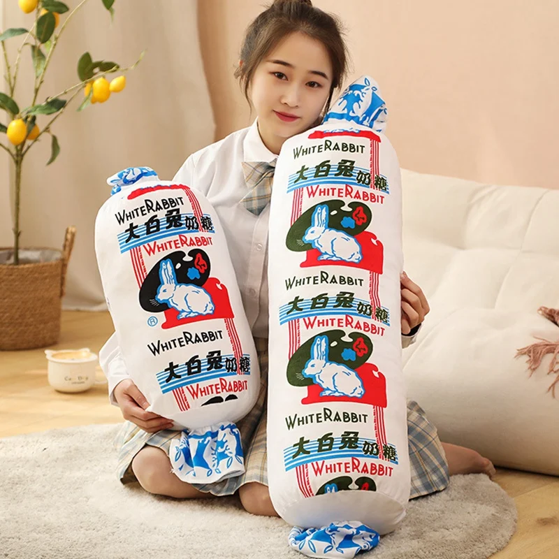 50/80cm Creative Simulation White Rabbit Milk Candy Plush Pillow Soft Stuffed Long Pillow Plush for Girls Boys Gifts Home Decor