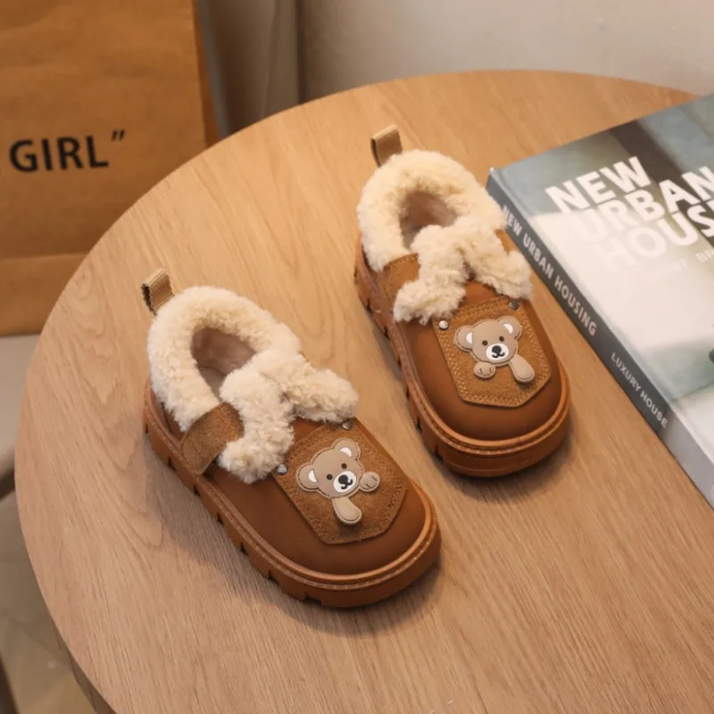 Warm Furry Cotton Kids Shoes for Winter