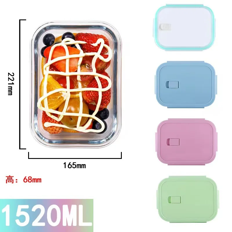 Microwave-Safe Divided Glass Meal Prep Containers - Bento Lunch Box with High Borosilicate Storage Bowls, Assorted Colors