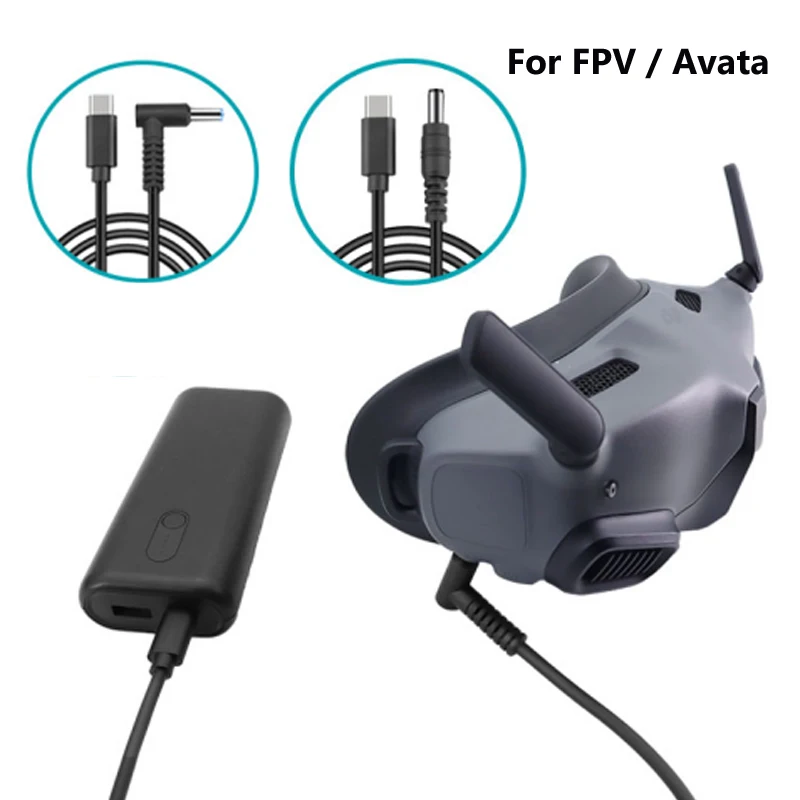 PD Fast Charger Power Bank Cable for DJI FPV/Avata Goggles 2 Glasses Power Supply Charging Cable for DJI Googles V2 Accessories Drone Goggles Accessories