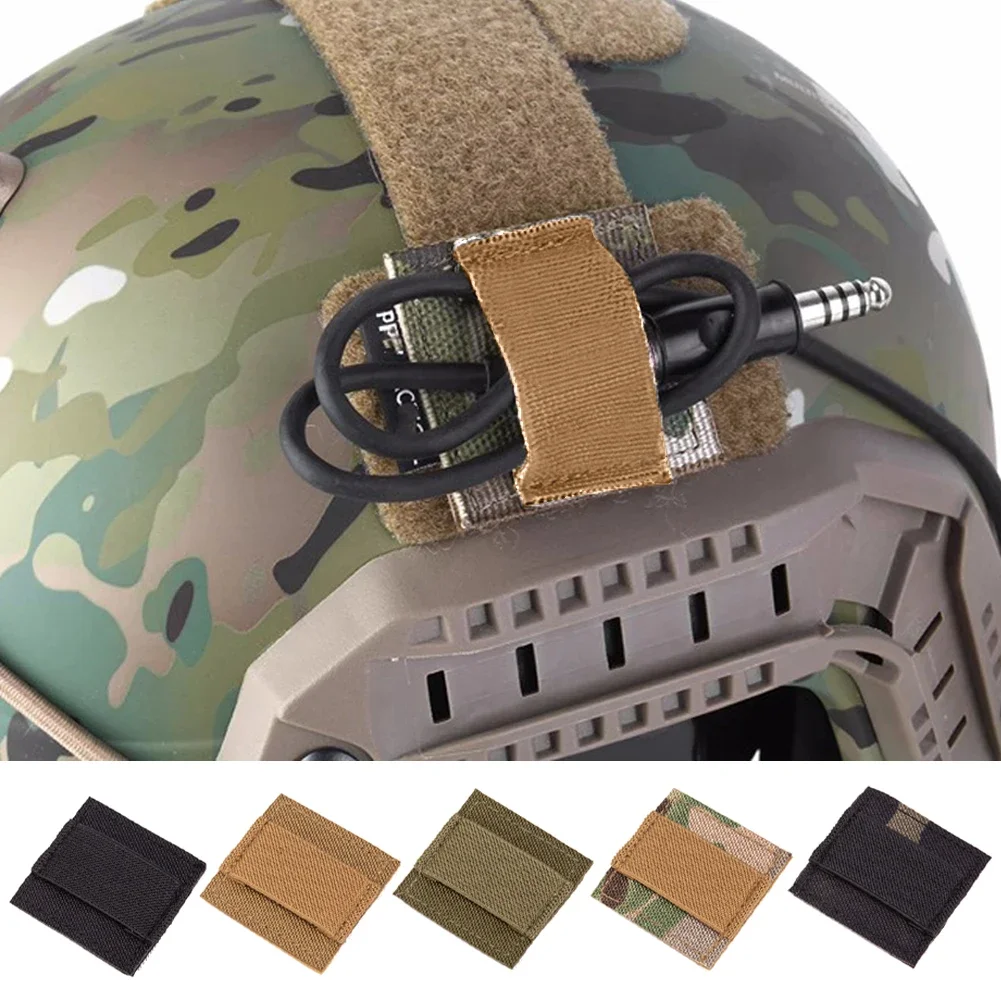 Tactical Helmet Wire Harness Storage Gear Helmet Headset Walkie Talkie Powerline Cable Hook and Loop Elastic Storage Accessories