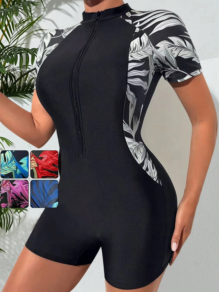 Floral Zip One-Piece Swimsuit 5