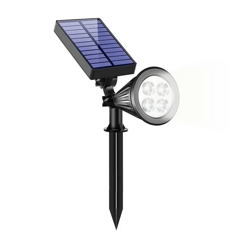 Solar Spotlights, 4 LEDs, Brightness Adjustable, Outdoor IP65 Waterproof, for Garden Backyard Driveway Patio Law Decor - 5