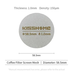 Premium Reusable Espresso Filter and Barista Tool (58.5mm 1.0mm)