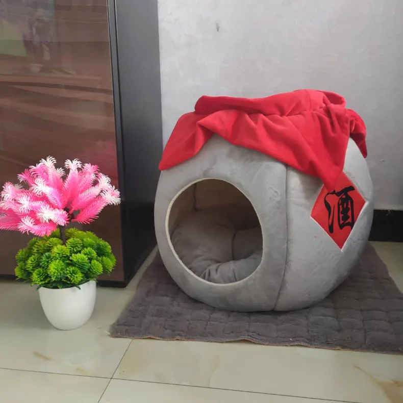 

Closed dog kennel cat kennel winter warm wine pet kennel four seasons can be disassembled and washed cat sleeping bag kennel
