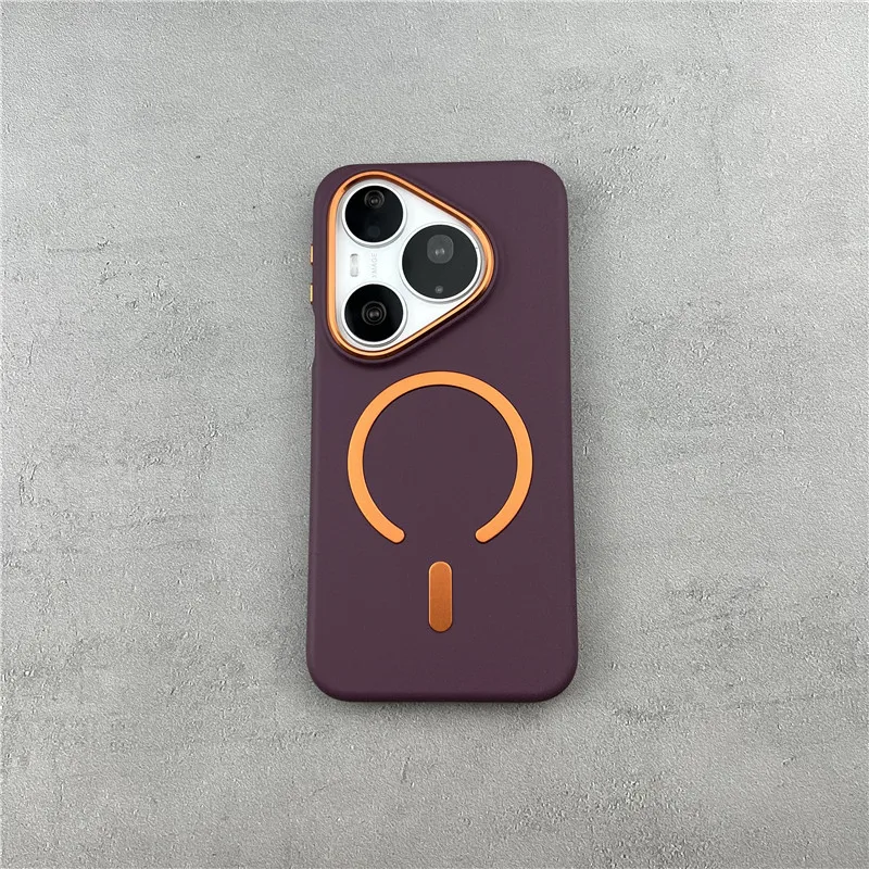 Luxury Matte Frosted Metal Button Drop Protection Phone Case with Magnetic Cover