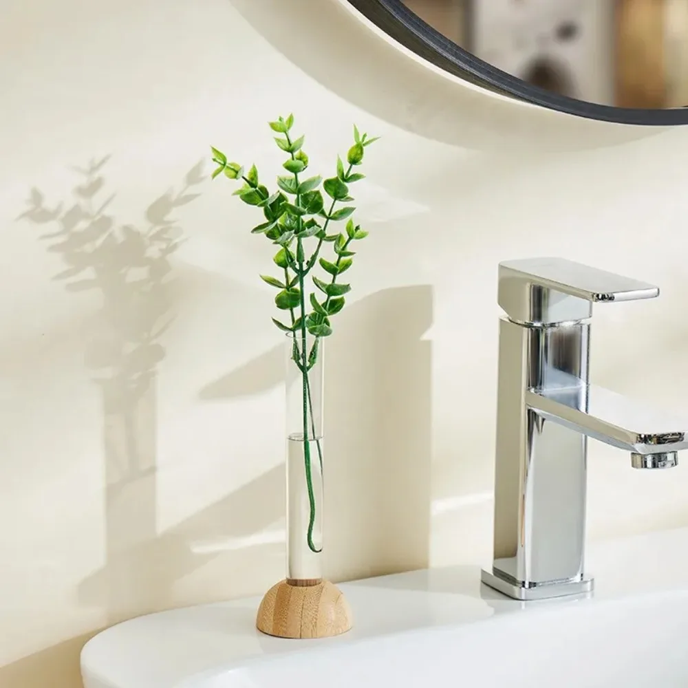 Description Picture 6 of itemHousehold Plastic Test Tube Clear Vase Space-Saving Bonsai Transparent Hydroponic Vase Tabletop Decoration Plants Flower Pot