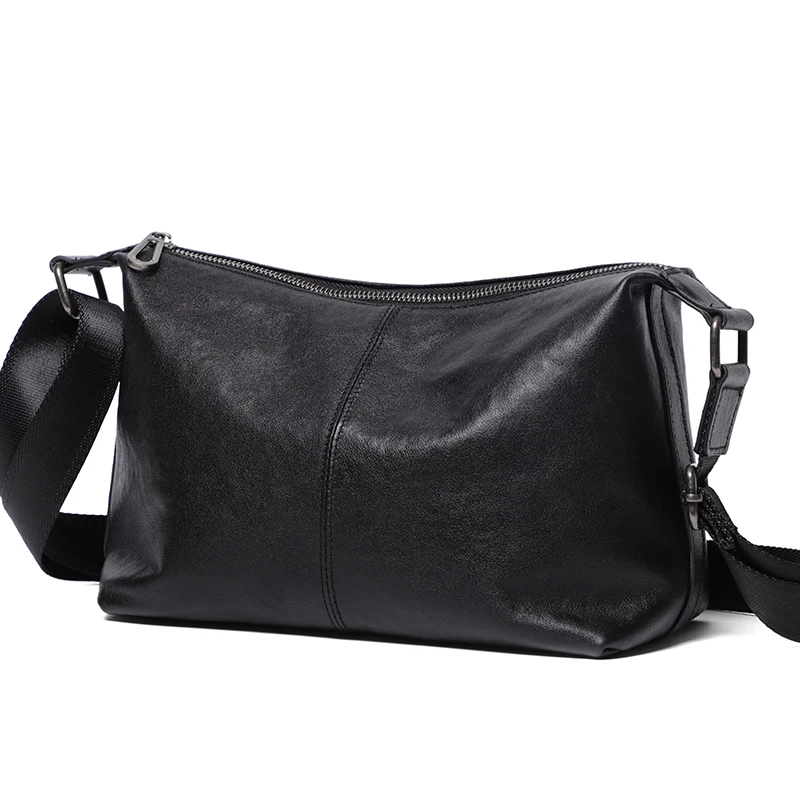 Borsa da uomo in pelle naturale Hobos 2023 Borsa da uomo nuova Casual Primo strato Borse a tracolla in pelle di vacchetta Borsa a tracolla maschile Moda per ragazzi - immagine 4