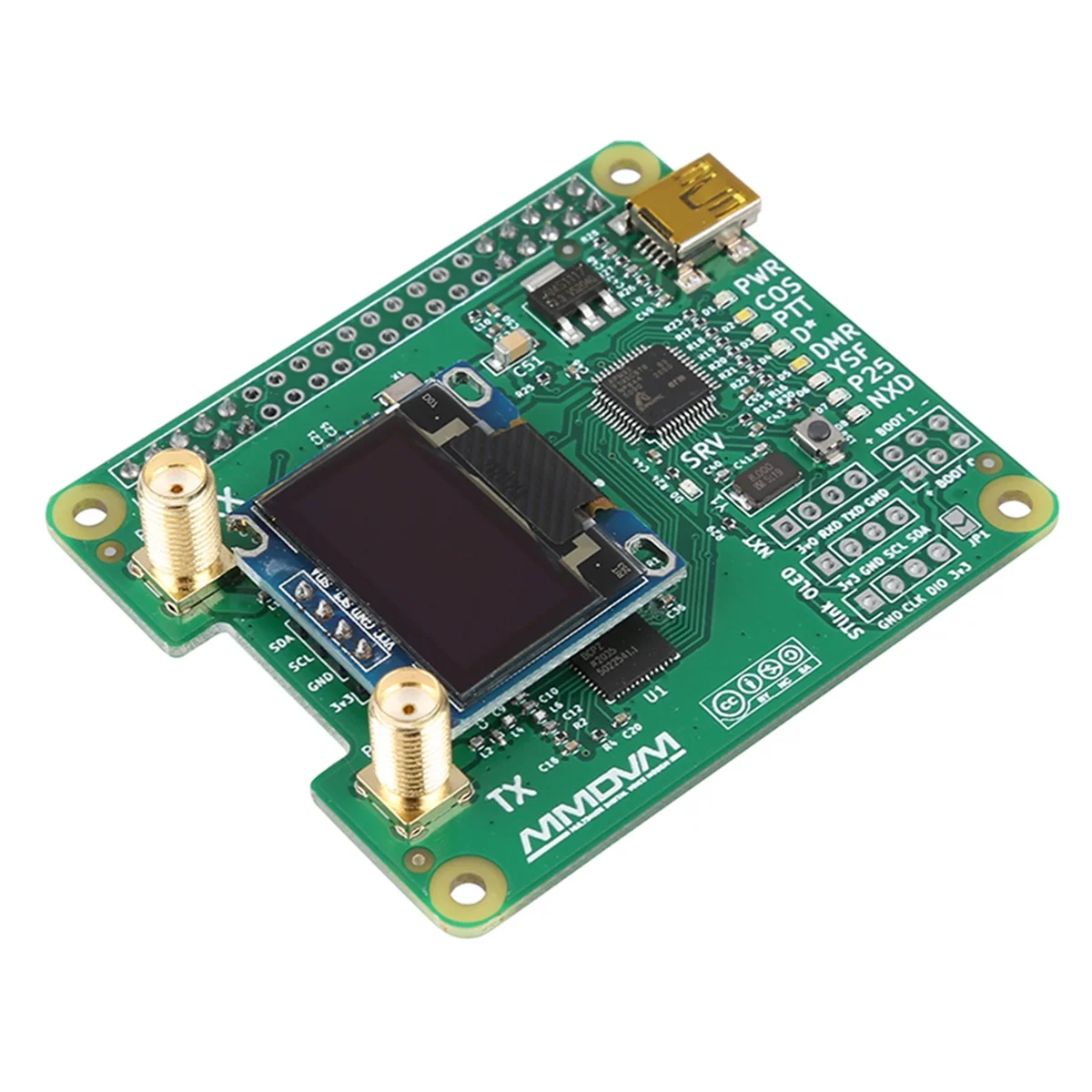 

MMDVM Hotspot Board Support P25 DMR YSF 0.96 OLED Display for Raspberry Pi