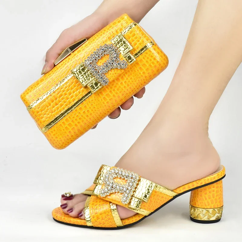 

Italian Shoes with Matching Bags High Quality African Shoes and Bag Set for Party Italian Nigerian Women Party Pumps High Heels