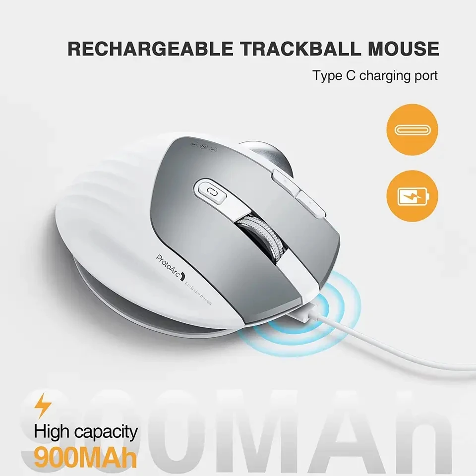 Protoarc Em01 Slim Rgb Blue Tooth Escritório Vertical sem Fio Vertical Ergonômico Comfort Mouse para Laptop pc Computer - Imagem 2