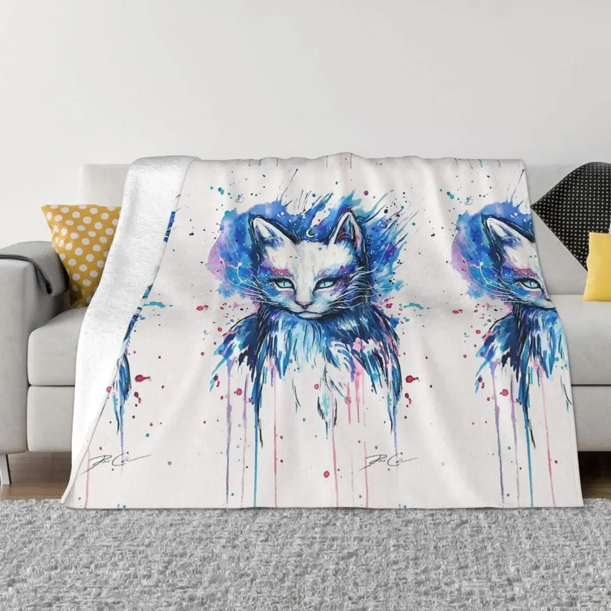 

Cat Lover Art Blankets Coral Fleece Plush Decoration Bedroom Bedding Couch Bedspread