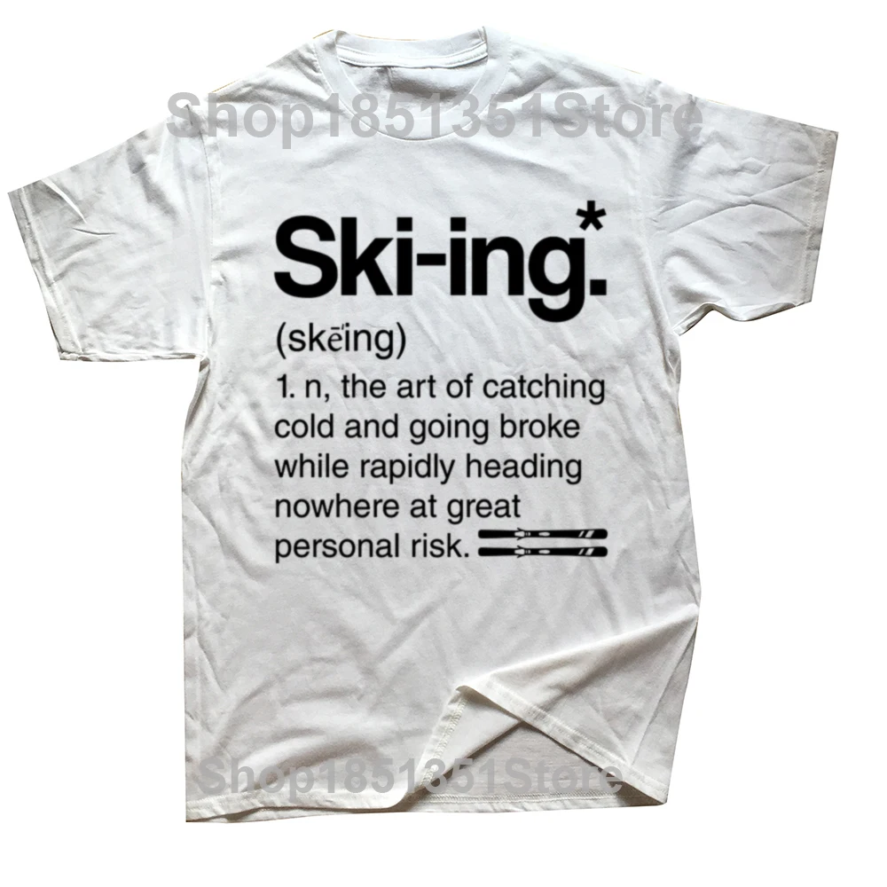 Lustige Skifahren Definition T Shirts Sommer Stil Grafik Baumwolle Streetwear Kurzarm Ski Geburtstag Geschenke T-shirt Herren Kleidung – Detail 2