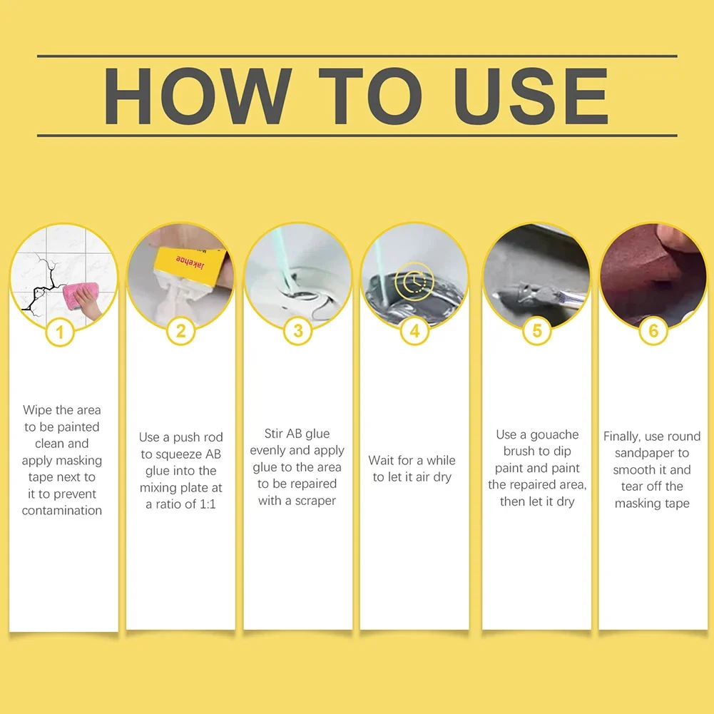 Tile Stone Cracks Repair Kit Strong Adhesive Tile Filling Glue Long Lasting Granite Marble Filling Adhesive Cracks Repair porcelain repair kit ceramic repair paste tile glaze repair paste ceramic repair agent tile repair kit tile repair cream ceramic tile repairing tool set