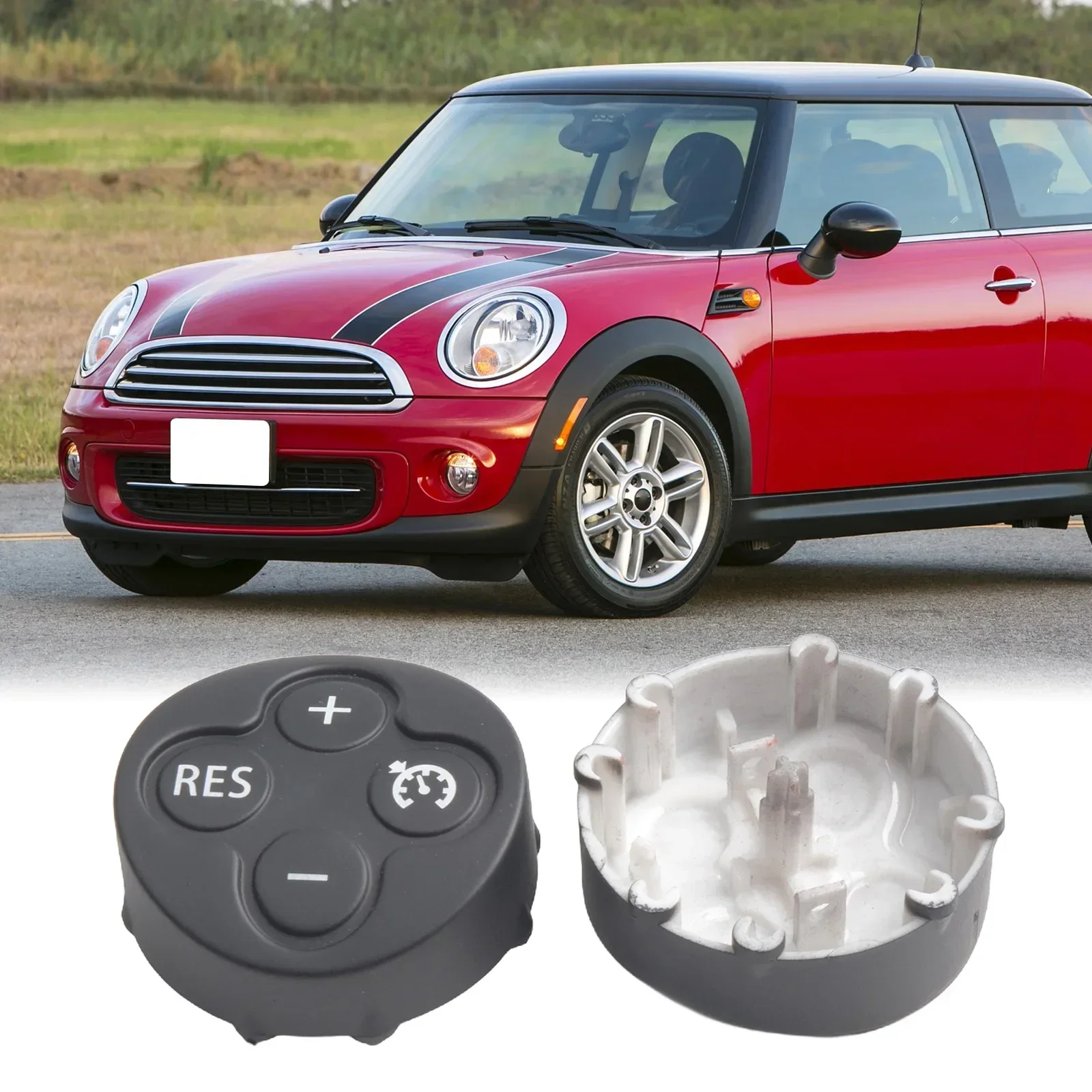 2Pcs Steering Wheel Multifunction Control Switch Cover For MINI R55 R56 R60 Left Right Car Steering Wheel Button Cover Trim