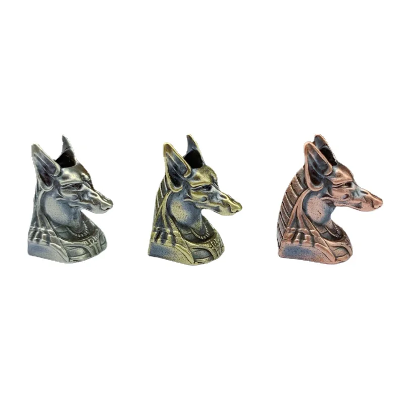 

Ancient Egypt Death God Anubis Jackal Head Brass EDC Knife Beads DIY Paracord Woven Lanyard Pendants Jewelry Outdoor Accessories