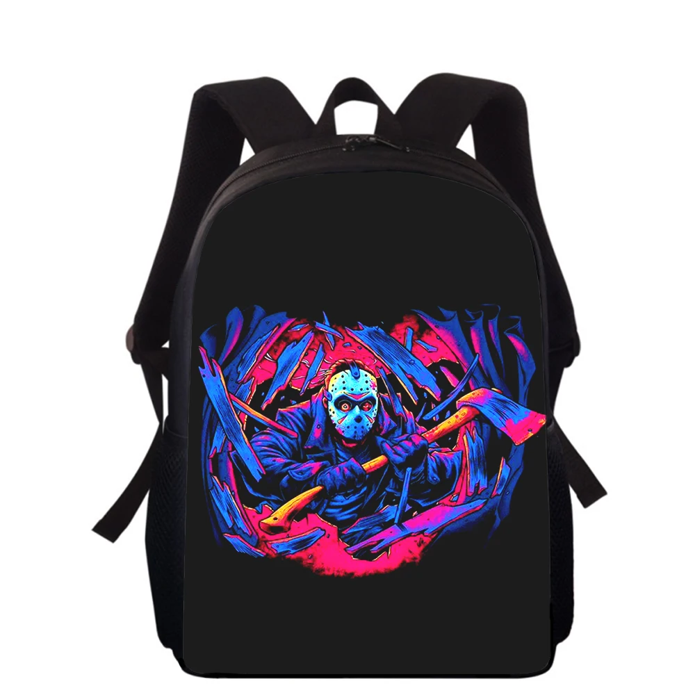 Jason Voorhees 15” 3D Print Kids Backpack Primary School Bags for Boys Girls Back Pack Students School Book Bags