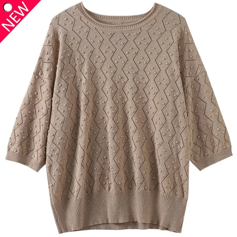 Temperament Versatile Commuter Women's Top 2023 Autumn and Winter New Round Neck Half Sleeve Fashion Solid Color Casual Pullover