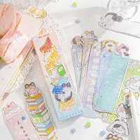 30pcs/box Kawaii pet box bookmark set cute hand drawn pattern hand account reading writing mark learning focus 2