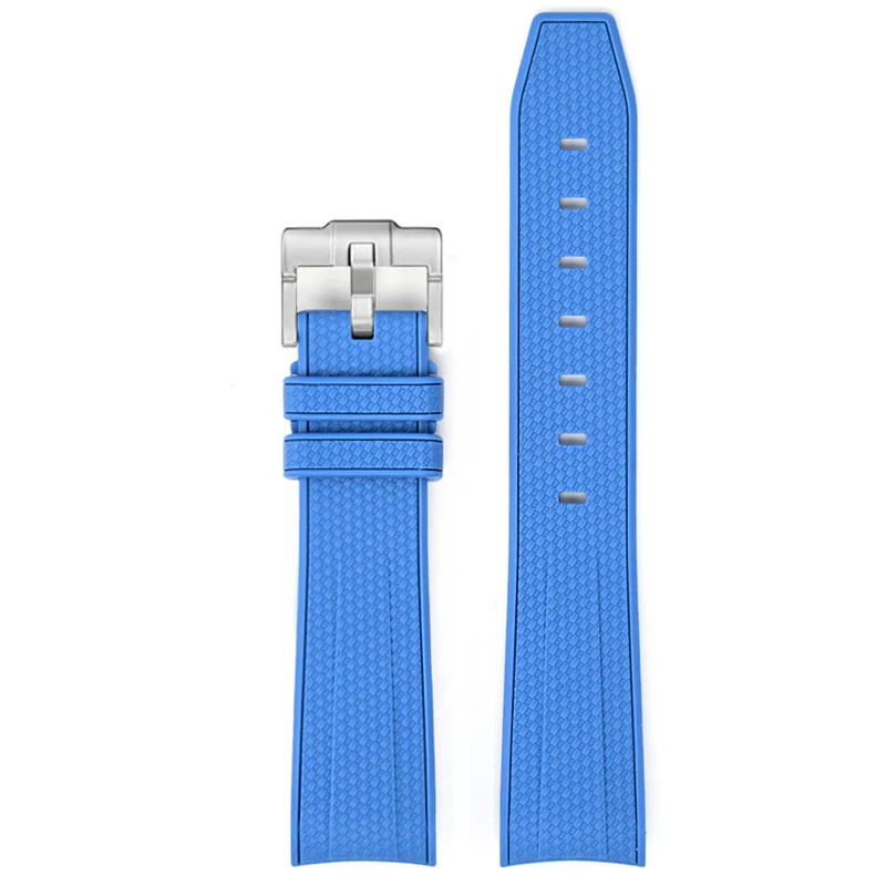 Diving Curved End Silicone Rubber Watch Strap, 20mm