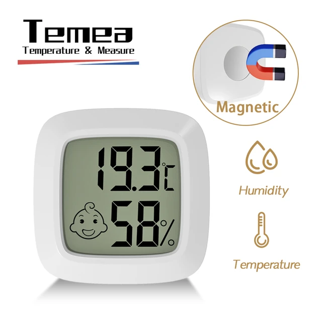 Temea Magnetic Mini LCD Digital Room Thermometer Temperature Sensor  Humidity Meter Indoor Hygrometer Gauge Weather Station Ships From: China,  Color: Thermohygrometer