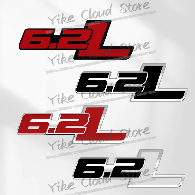 6.2L Decorazione Emblema Auto 3D Distintivo In Metallo Per Chevrolet C7 Camaro Ford F150 Cruiser Dodge Body Trunk Adesivi Autoadesivi