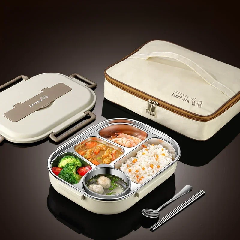 

Lunch Box 304 Stainless Steel Insulated Lunchbox Office Worker Students Sealed Portable Bento Microwave Heating Food Container