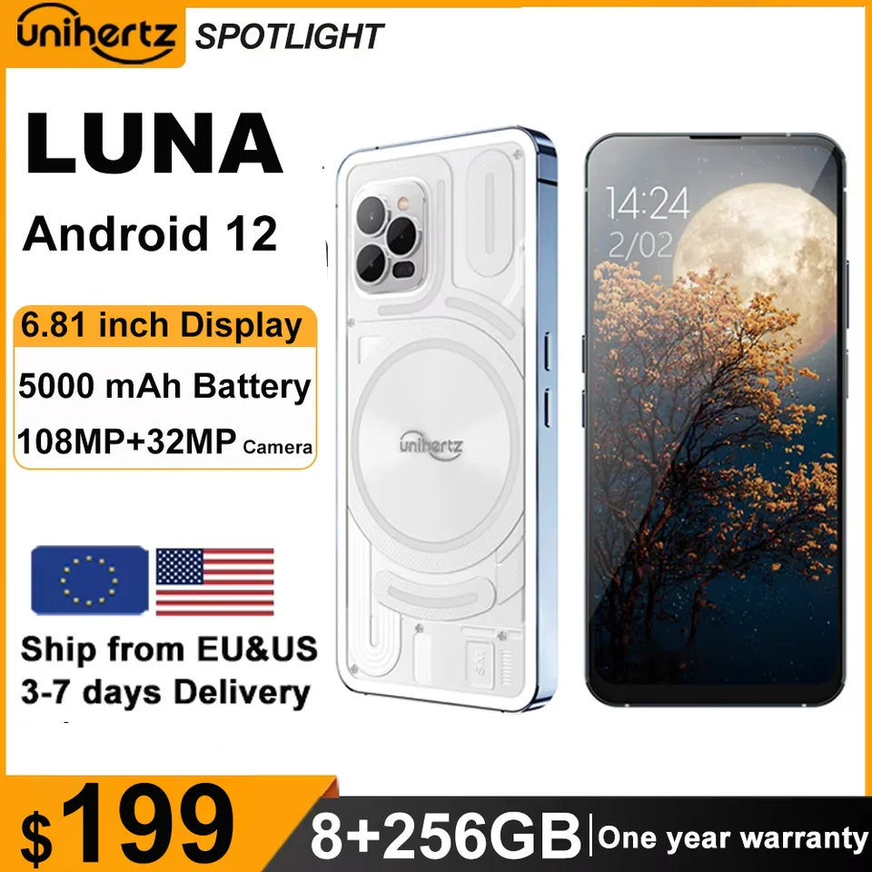 Unihertz Luna Smartphone Rhythm Ambient LED strip Music Phone 8GB